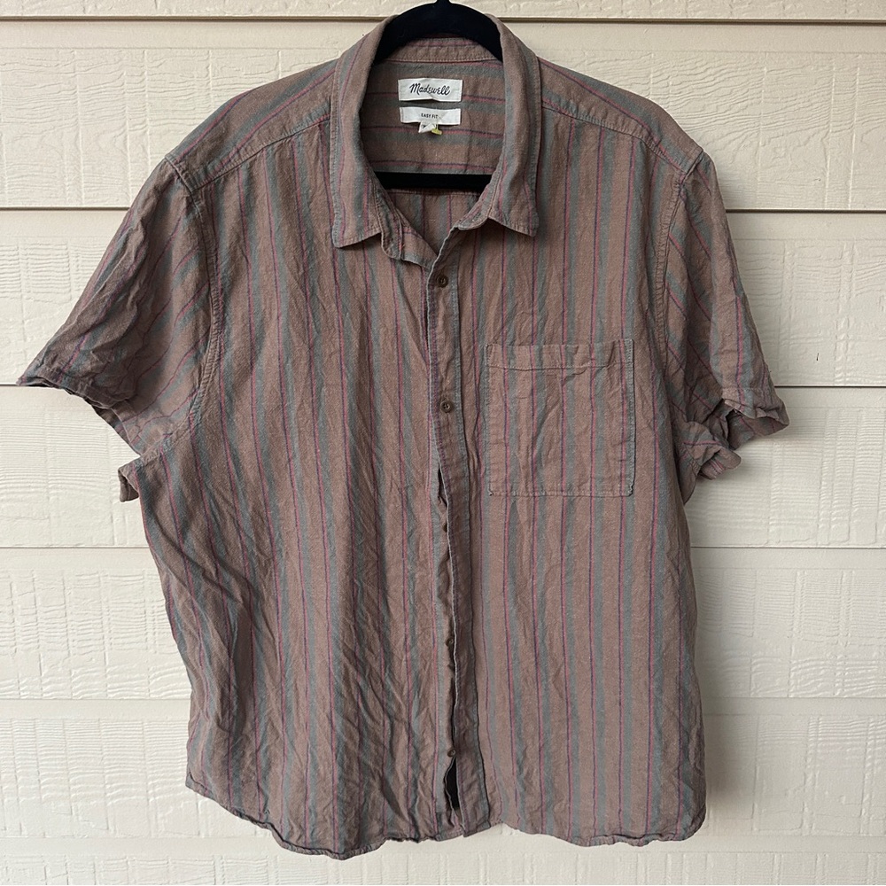 Madewell Men’s Perfect Short-Sleeve Button Down Shirt in Seersucker